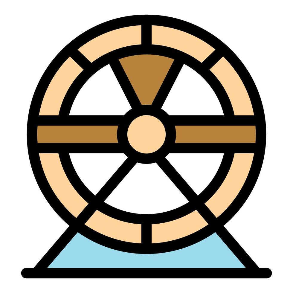 Hamster wheel spinning on a blue support base vector