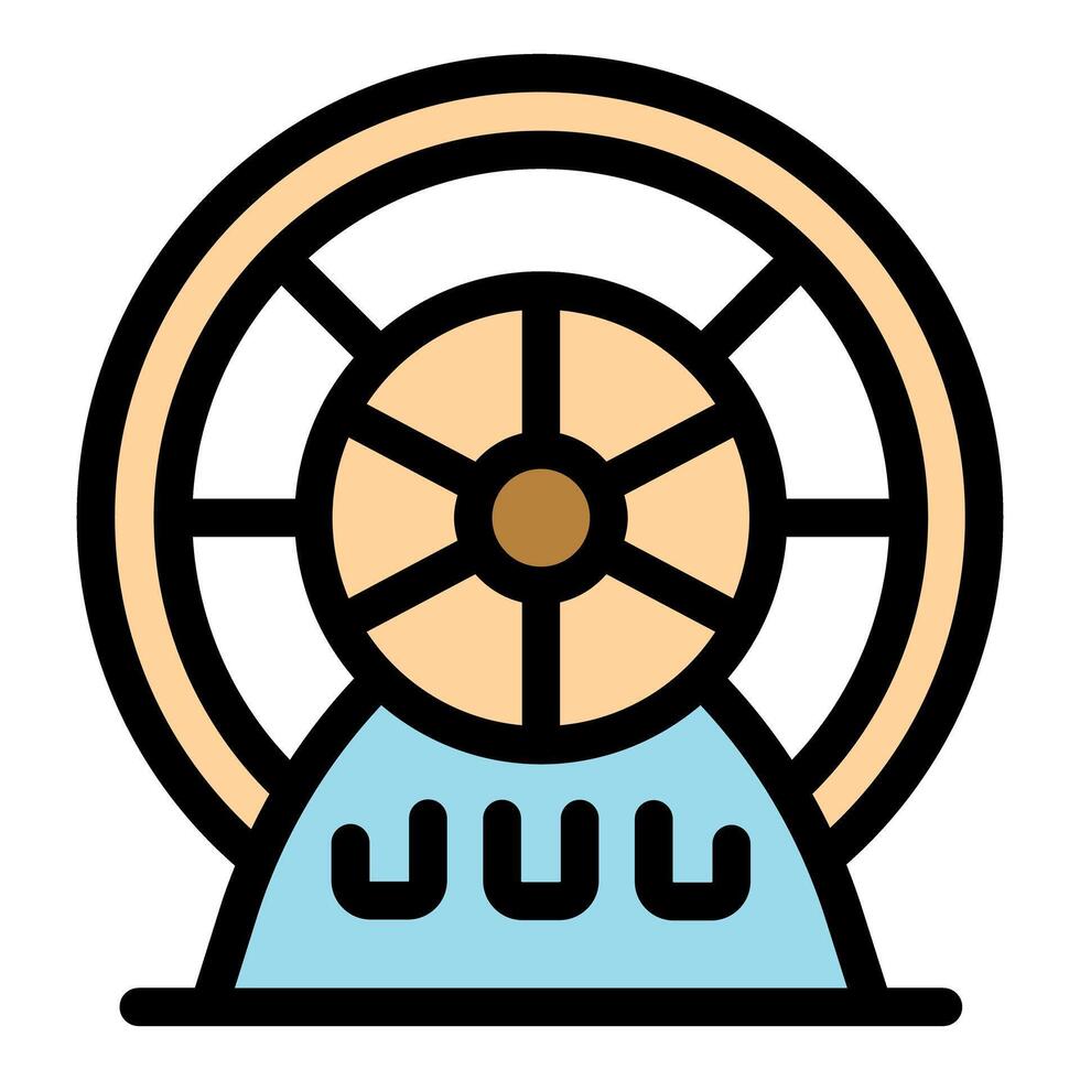 Water wheel generating renewable energy from flowing water vector