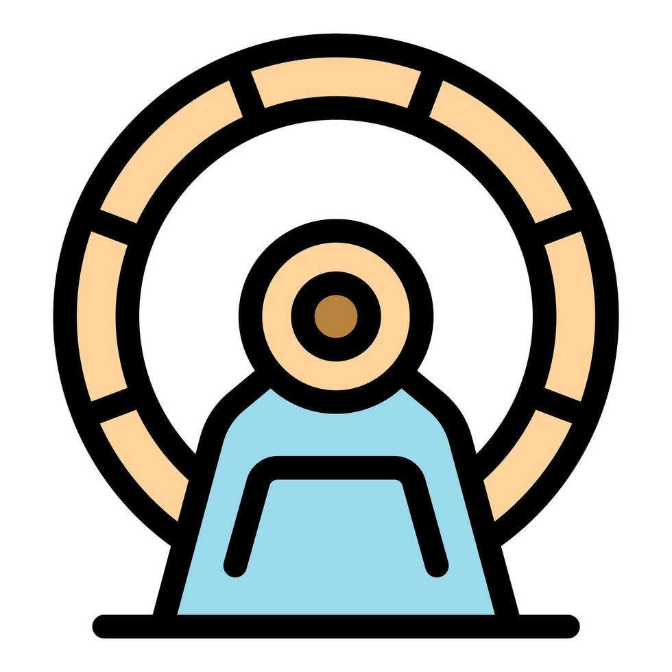 Astronaut entering rotating space colony gate, futuristic space exploration vector