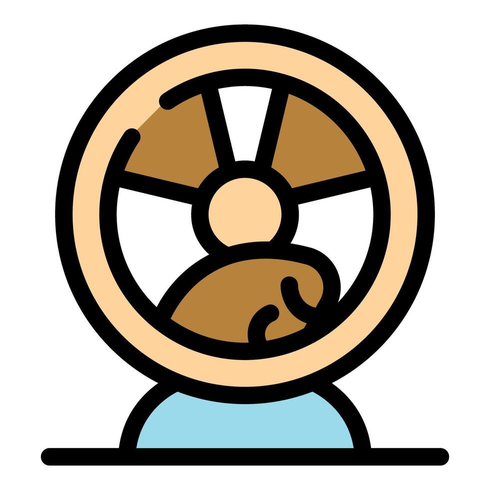 Hamster running inside wheel, pet exercise and wellbeing vector