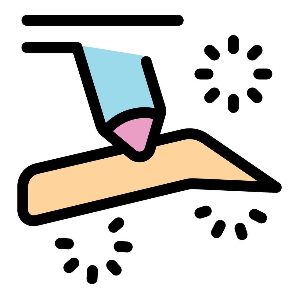 Colored pencil drawing a line with sparkles, education and creativity concept vector