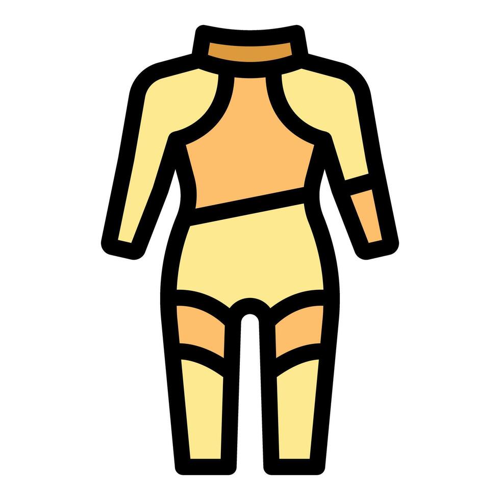 Wetsuit protecting from cold water while diving or surfing vector