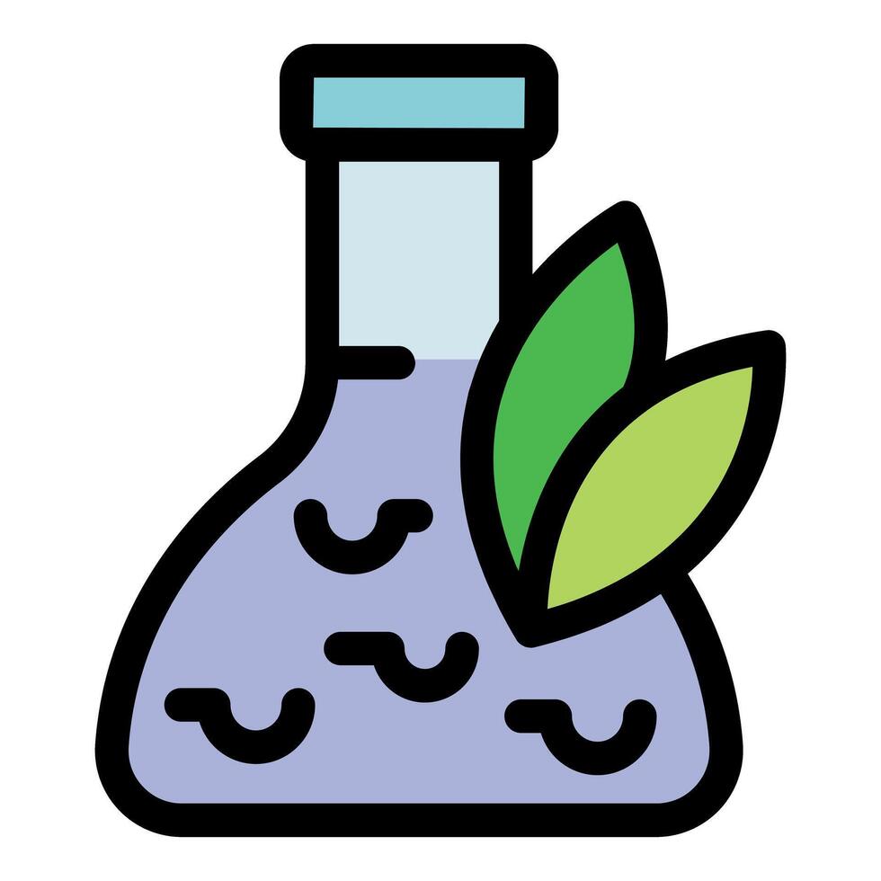 Erlenmeyer flask containing a green substance symbolizing natural medicine research vector