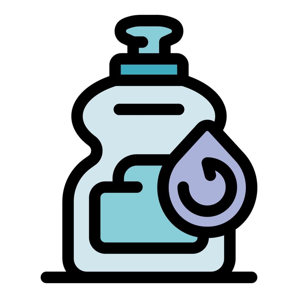 Softener bottle with drop icon showing recycled content for eco conscious cleaning vector