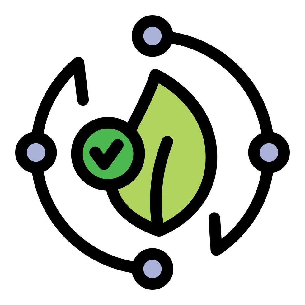 Approved green leaf cycle representing eco friendly product vector