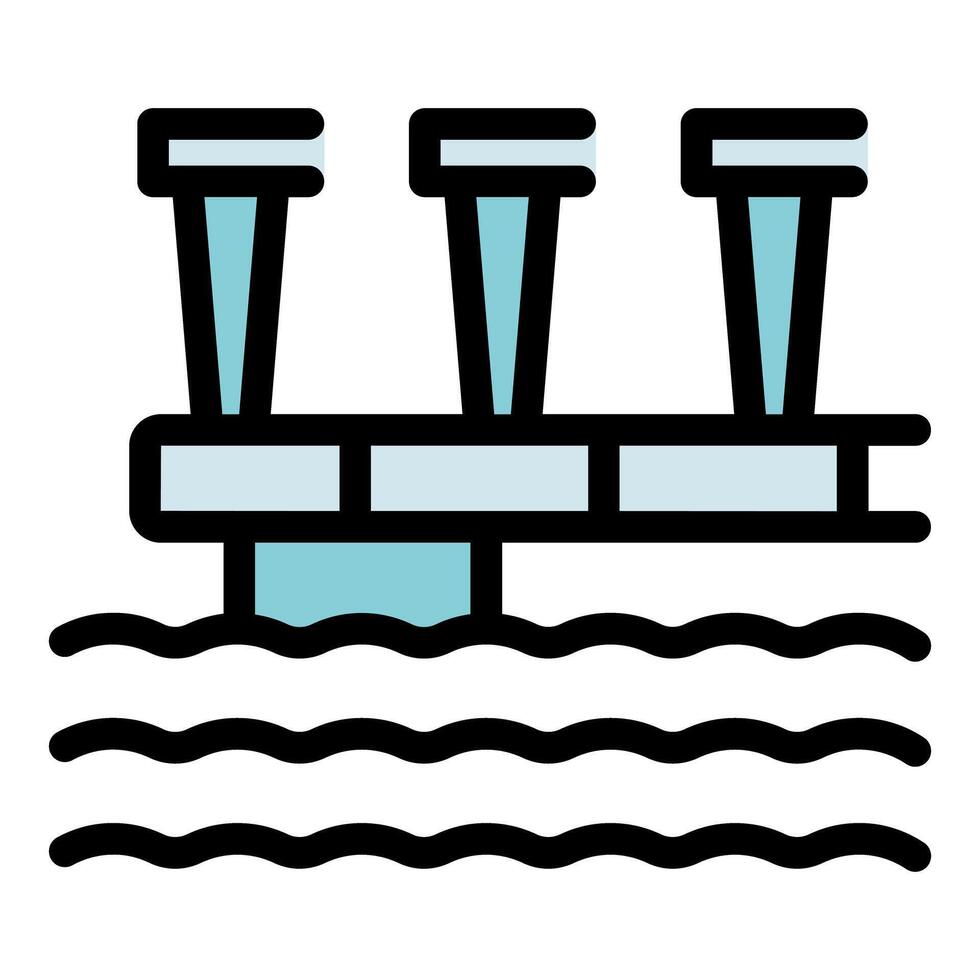 Hydroelectric power station generating renewable energy from water resources vector