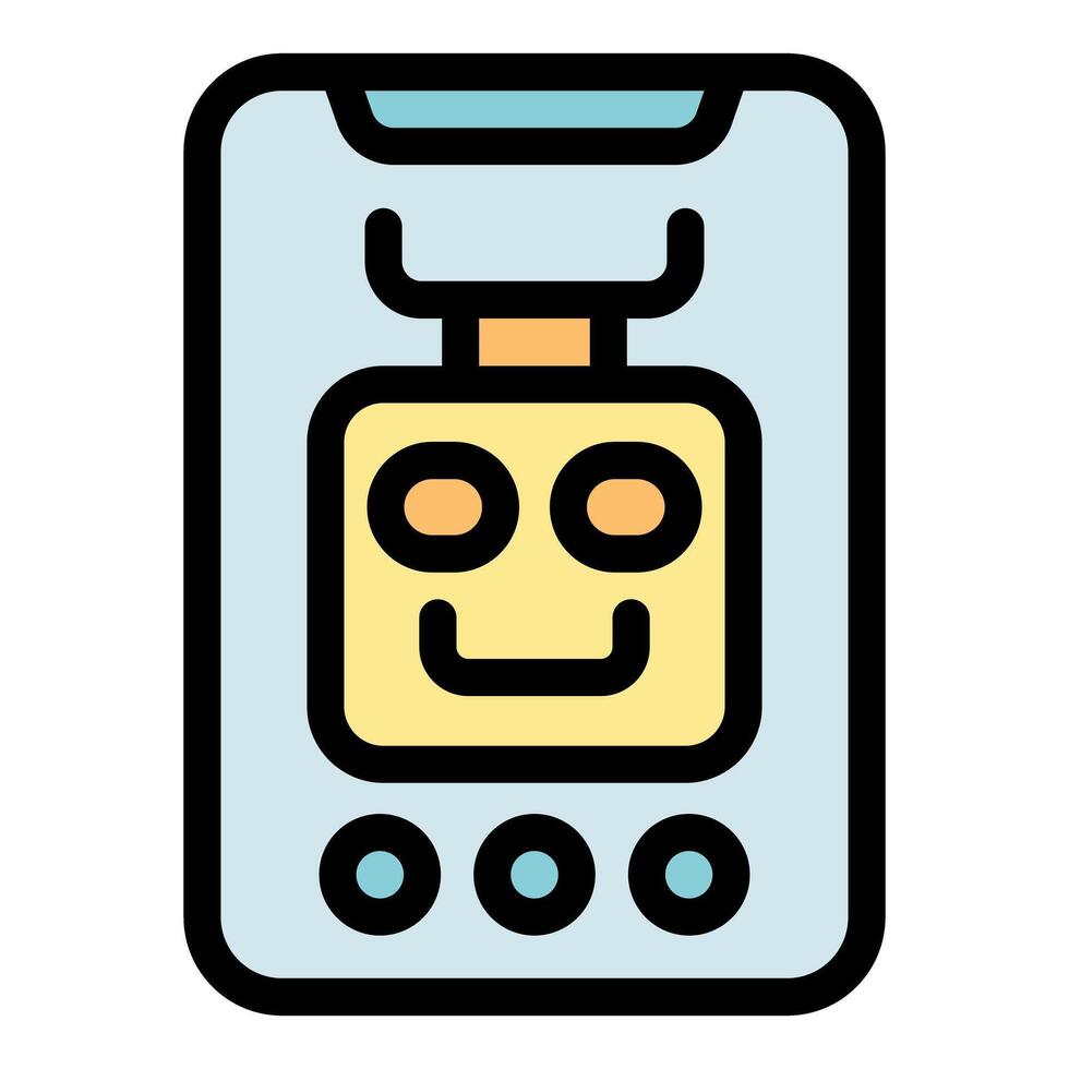 Smartphone showing chatbot providing online support vector