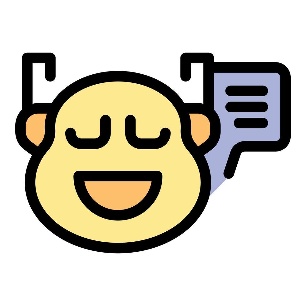 Chatbot face showing happiness and expressing positive emotions vector