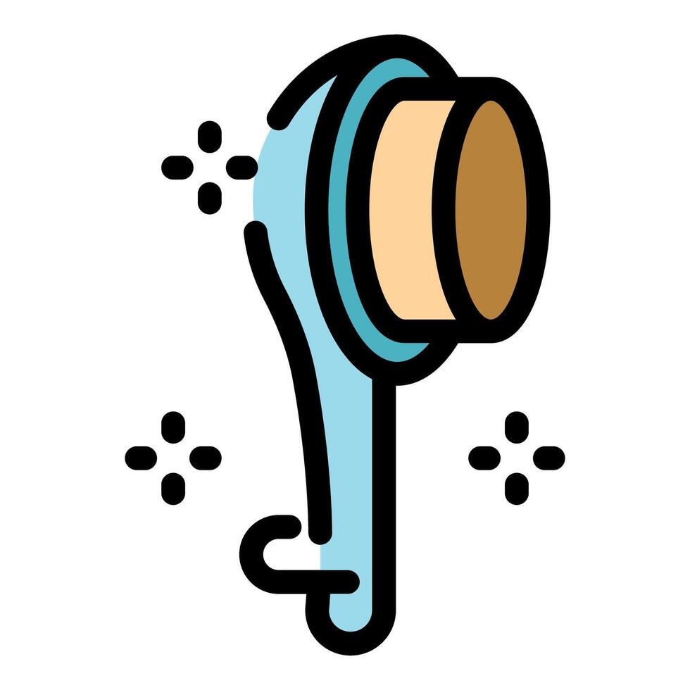 Wet cleaning brush with blue handle for sparkling surfaces vector