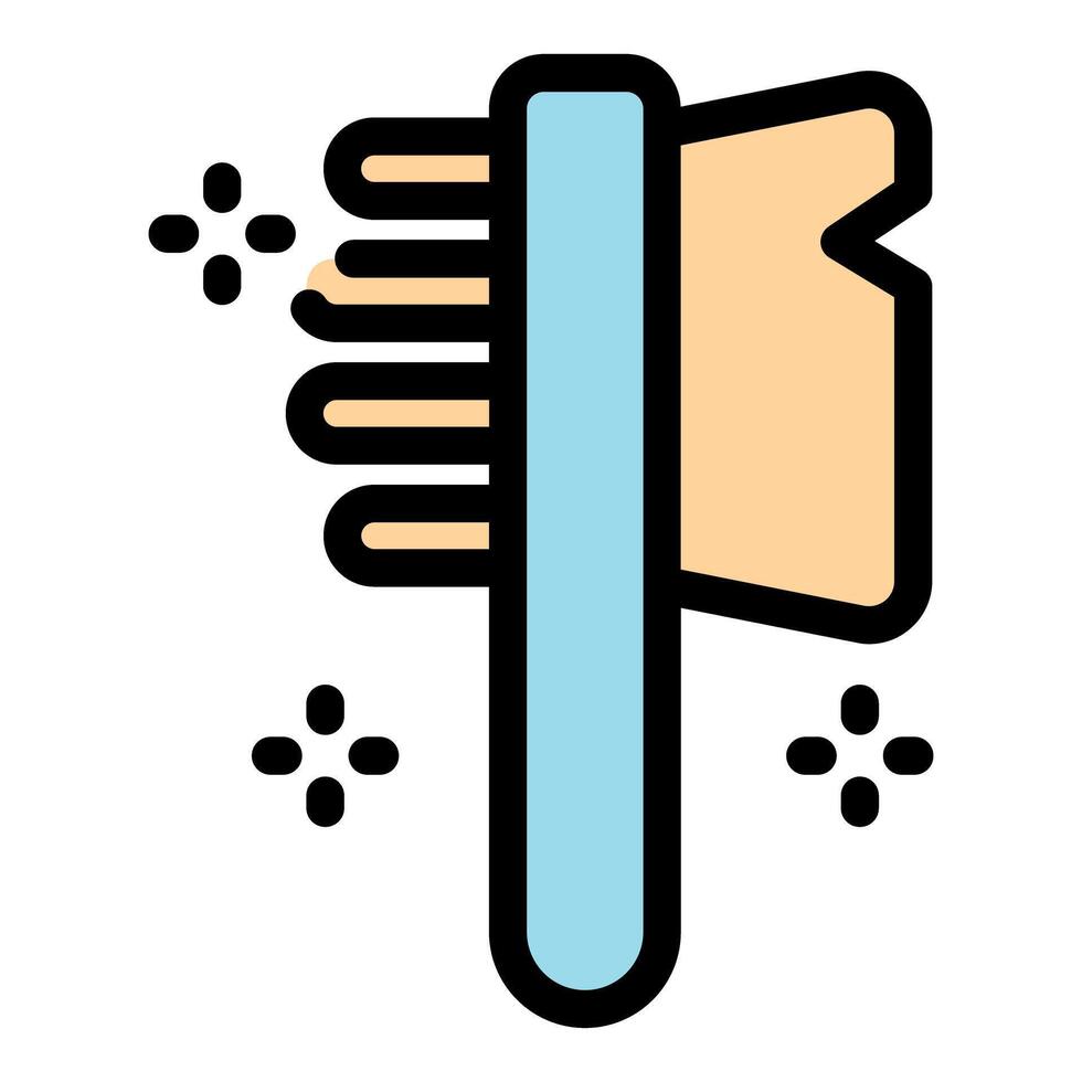 Cleaning brush with blue handle for sparkling hygiene vector