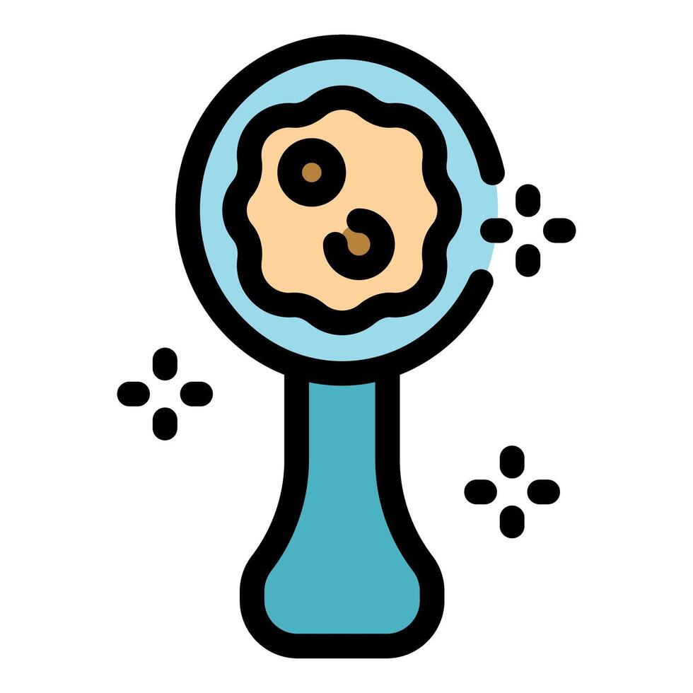 Laboratory analysis of genetic material showing damaged cells under magnifying glass vector