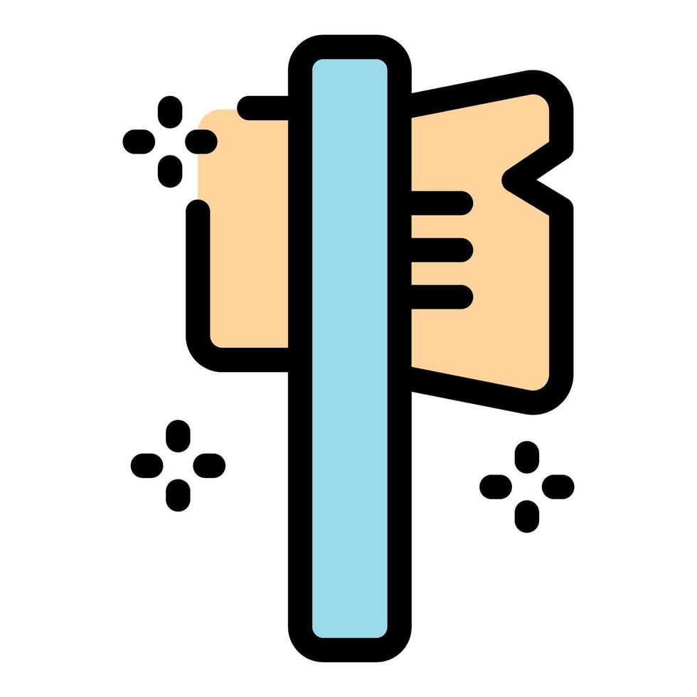 Cleaning brush scrubbing with sparkling cleanliness symbol vector