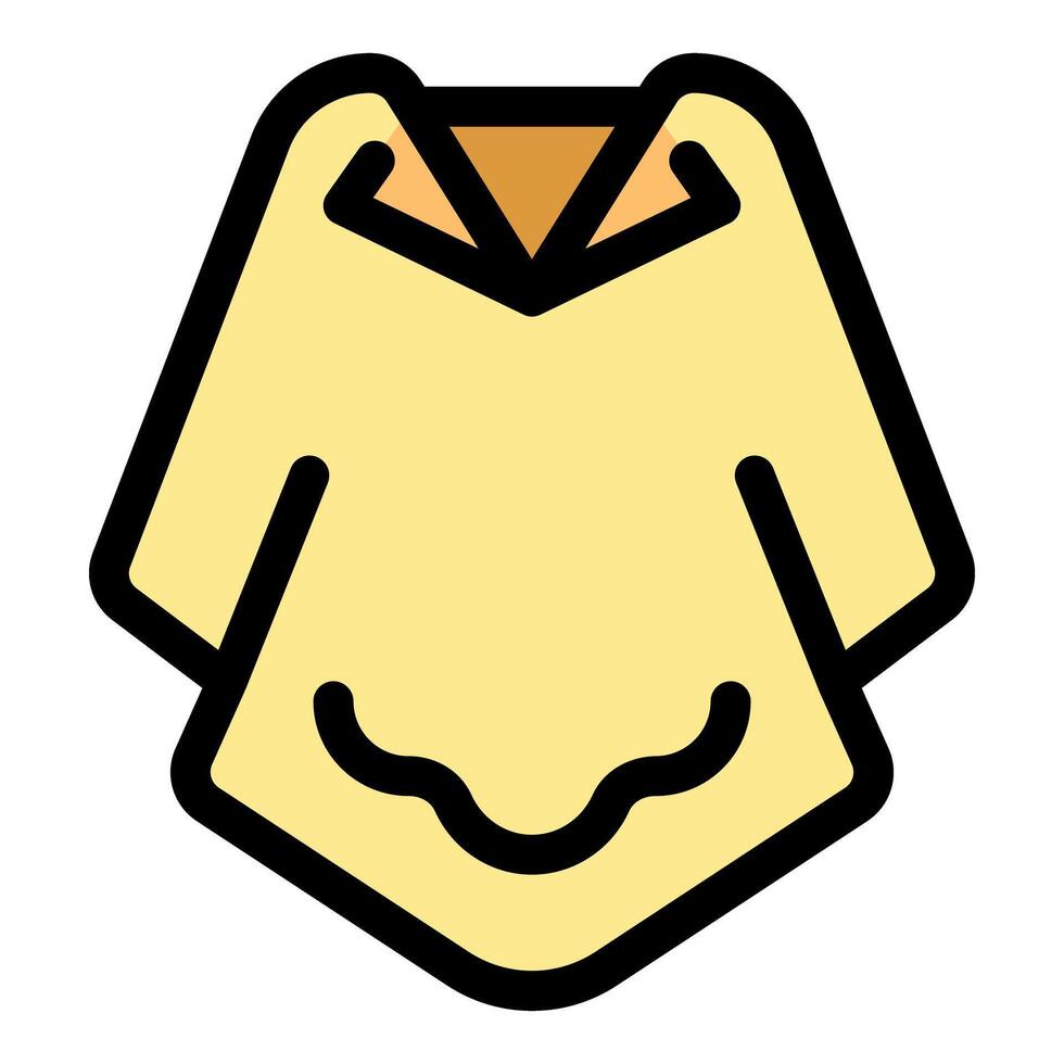 Comfortable yellow poncho protecting from cold weather vector