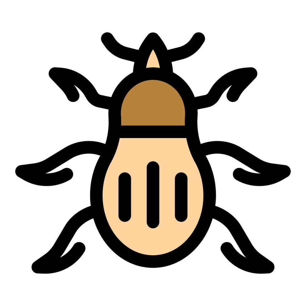 Bark beetle crawling, showing its tiny legs and antennae vector