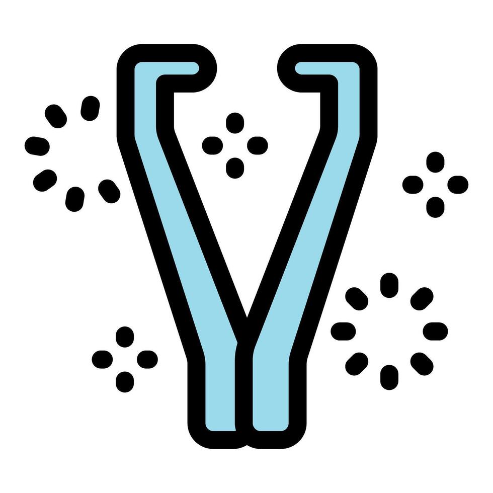 Clean tweezers for eyebrow correction creating a v shape with sparkles around vector