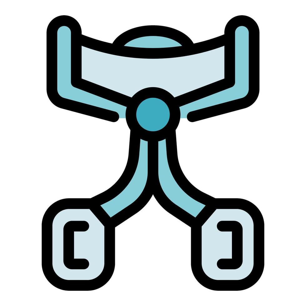 Futuristic exoskeleton supporting human body structure vector