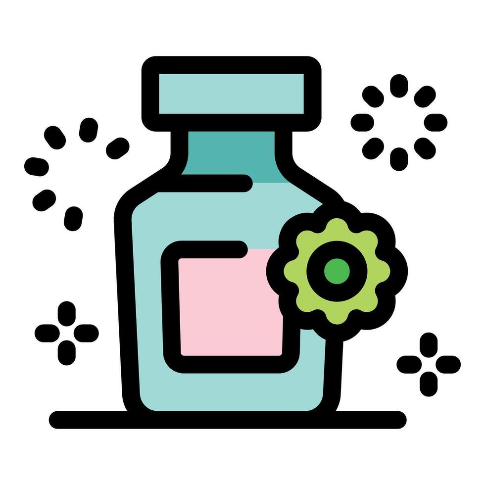 Probiotic supplement bottle promoting gut health and immunity boosting properties vector