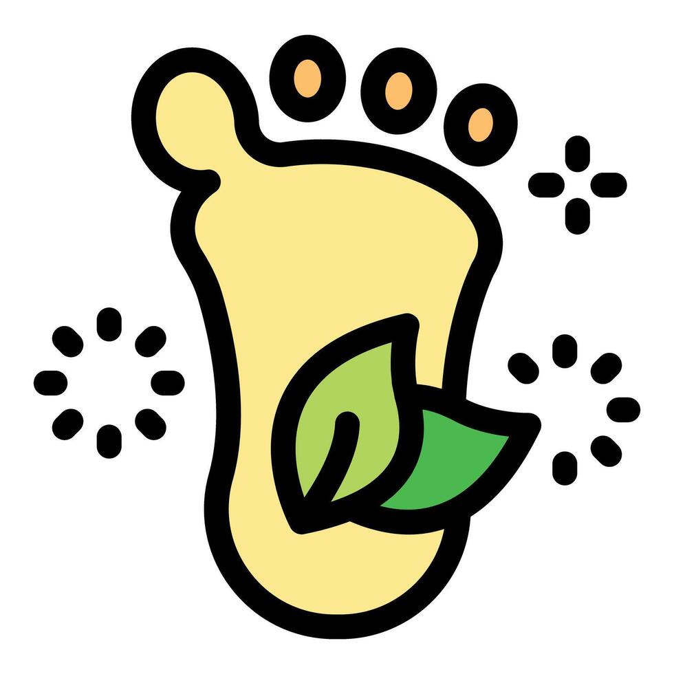Footprint with green leaves symbolizing eco friendly lifestyle vector