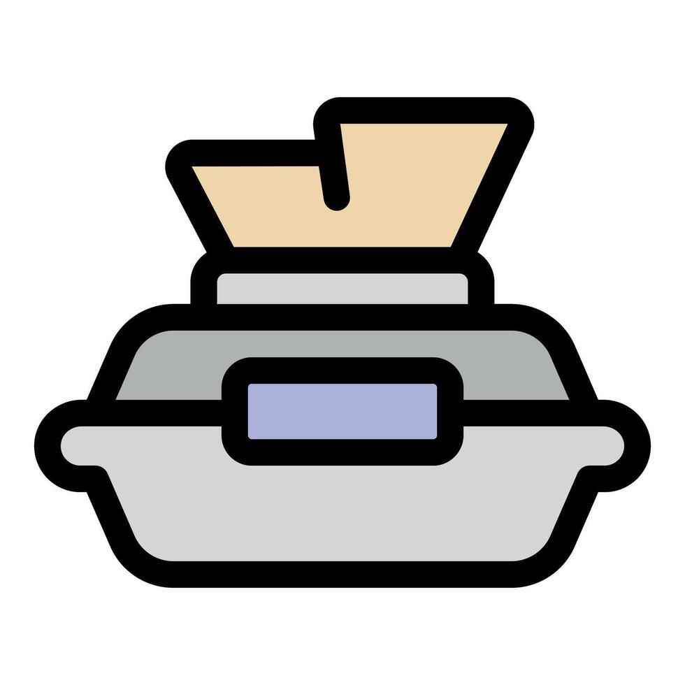Wet wipes container with tissues coming out for easy cleaning vector