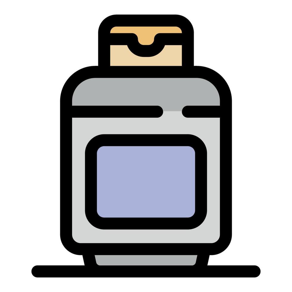 Cosmetic cream bottle packaging with open lid, ready for use vector
