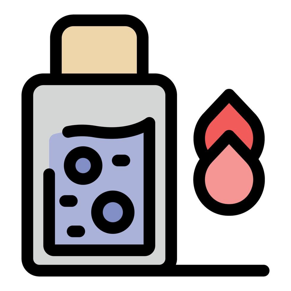 Contact lens solution and case icon representing eye care and hygiene vector