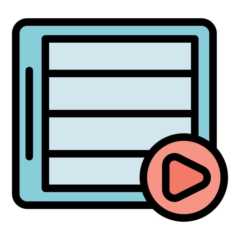 Starting playback on digital device with play button icon vector