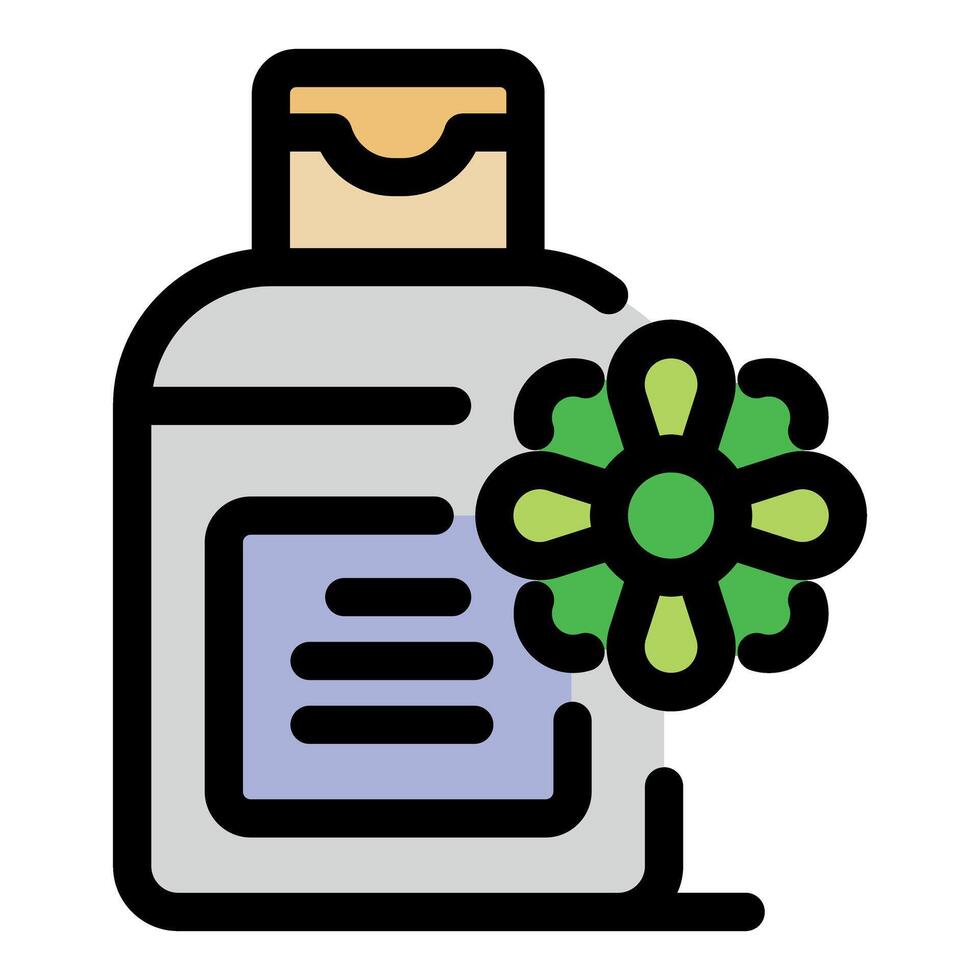 Natural cosmetic cream or shampoo with flower extract in a plastic bottle vector