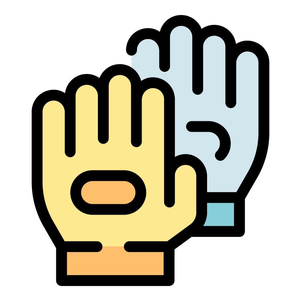 Two different gloves protecting hands during gardening or working vector