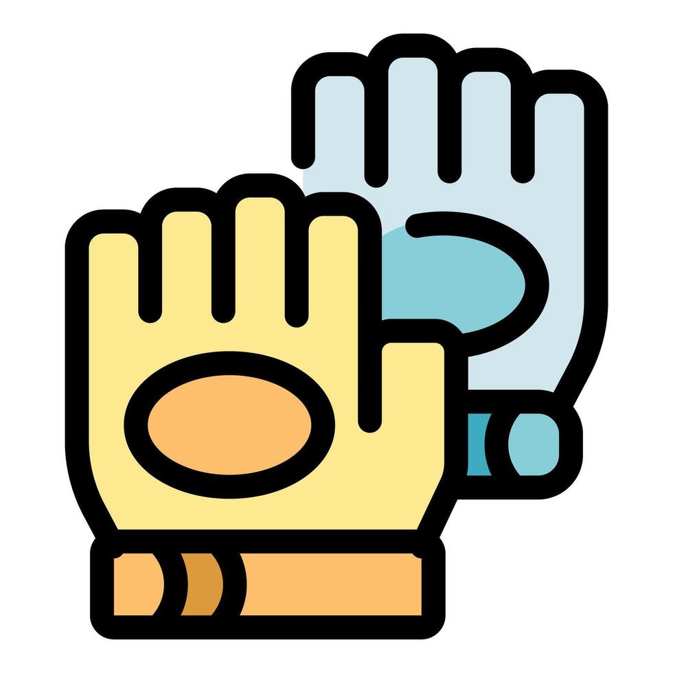 Goalkeeper gloves protecting hands during soccer game vector