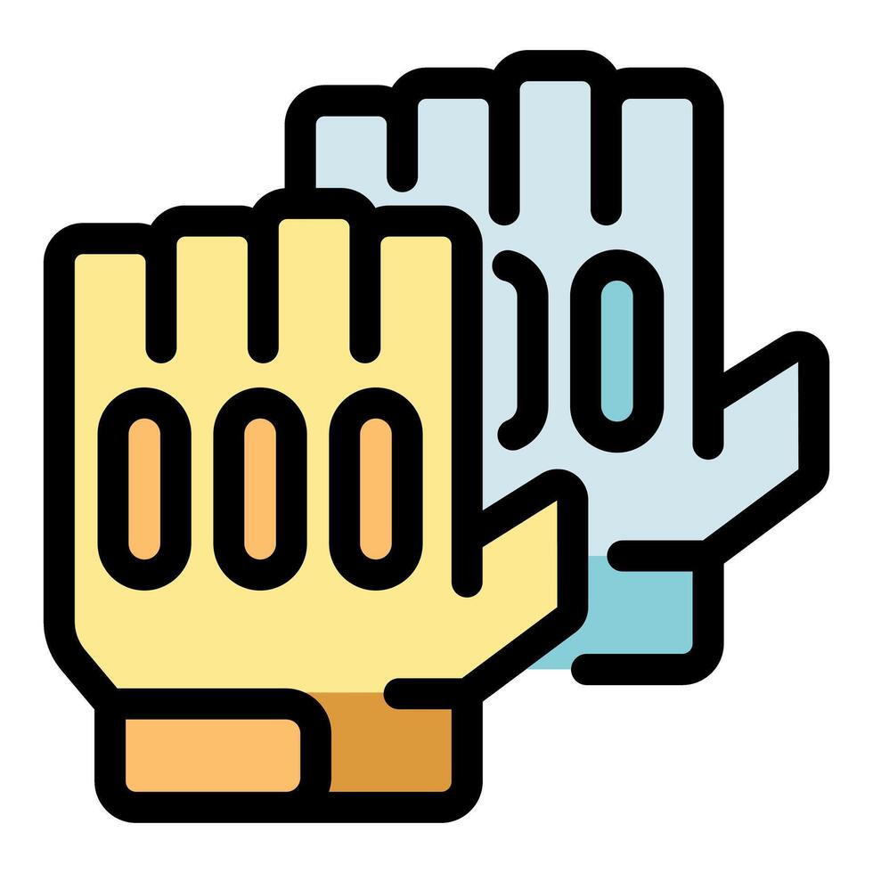 Two working gloves protecting hands during manual work vector