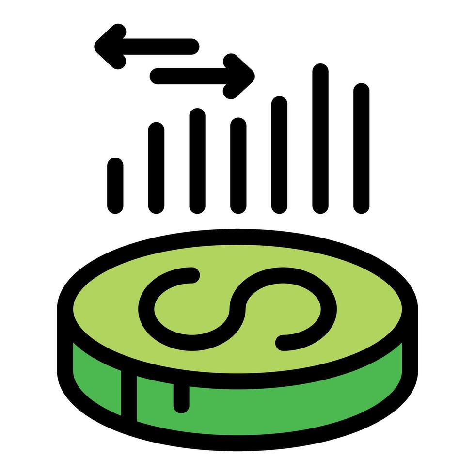 Money exchange rate increasing with bar graph and coin vector