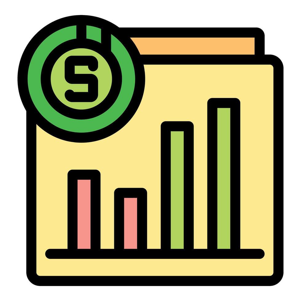 Financial report showing increasing profit with dollar symbol vector
