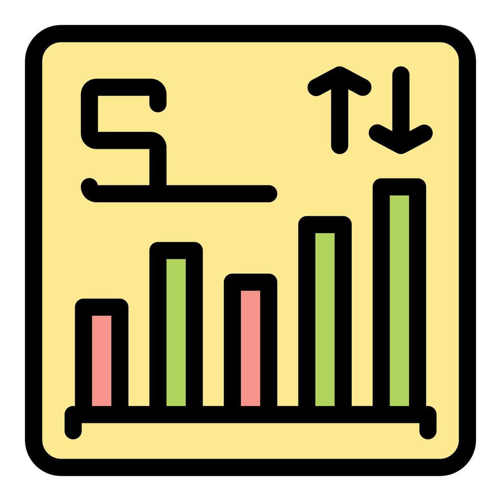 Stock market analysis showing increasing and decreasing trends with up and down arrows vector