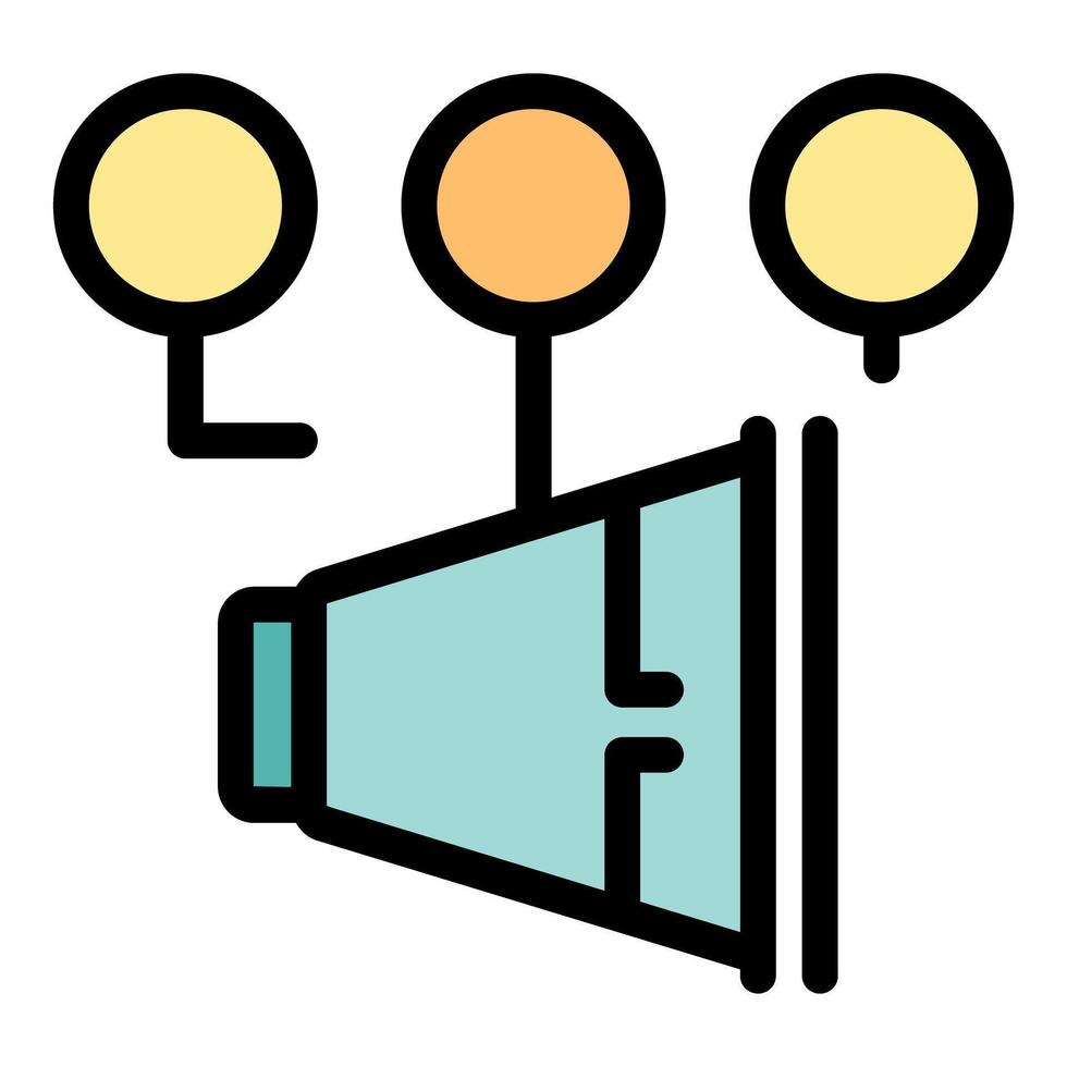Megaphone spreading information from multiple sources, content marketing strategy vector