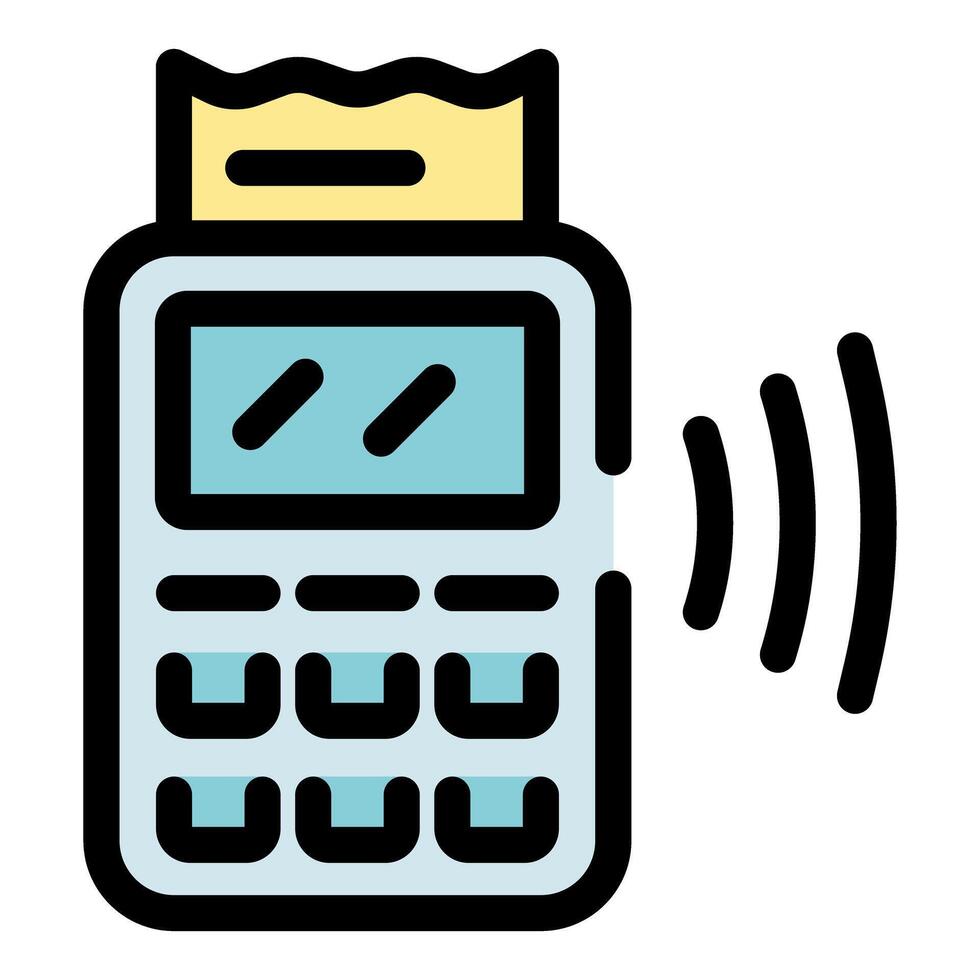Pos terminal printing receipt using contactless nfc technology vector