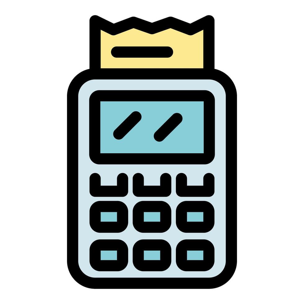 Payment terminal printing receipt, modern pos system for cashless transactions vector