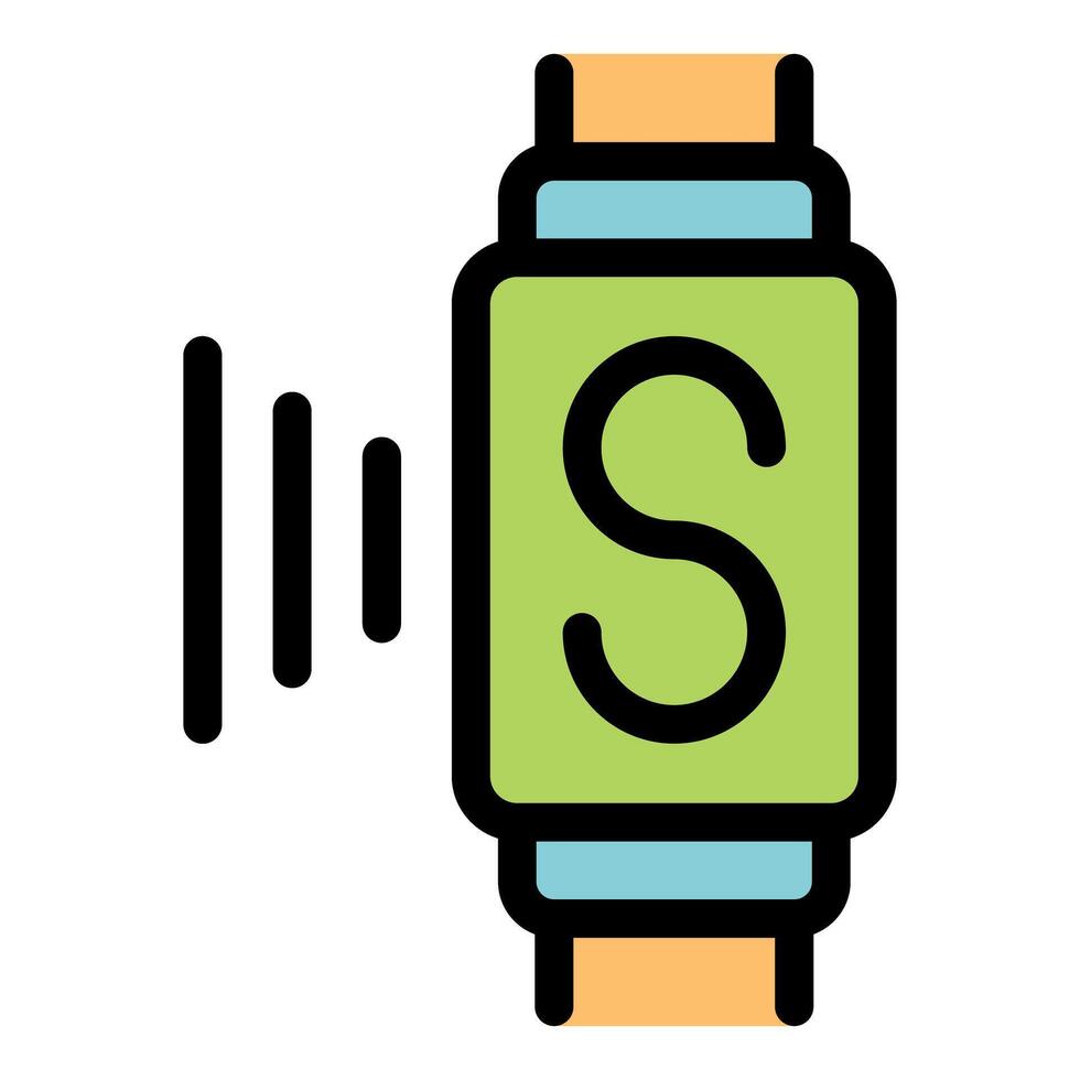 Smartwatch is showing sleep tracking app icon on green display vector
