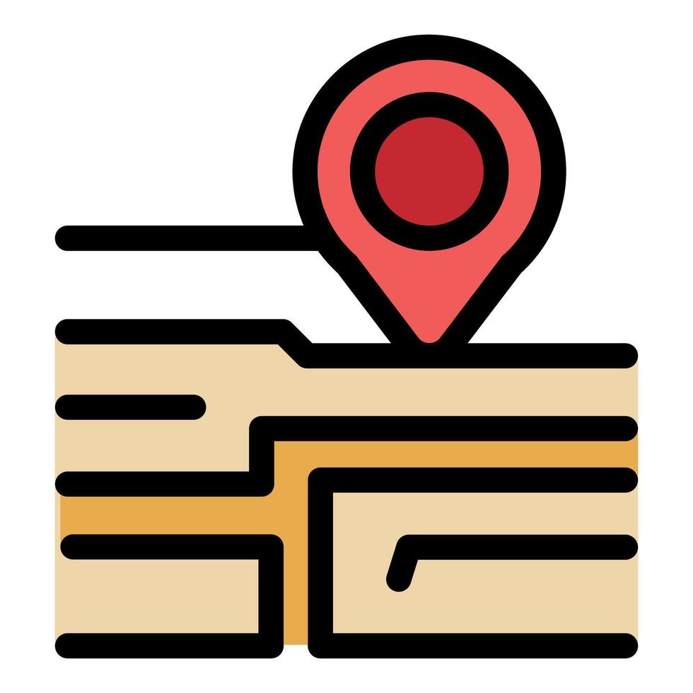 Red location pin pointing place on digital map navigation vector