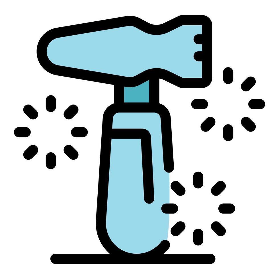 Reflex hammer testing neurological reflexes with sparkles illustration vector