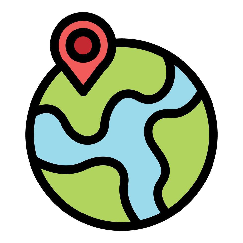 Global positioning system pinpointing location on planet earth vector