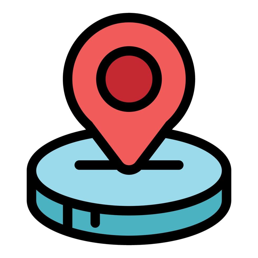 Location pin pointing place on map icon showing destination vector