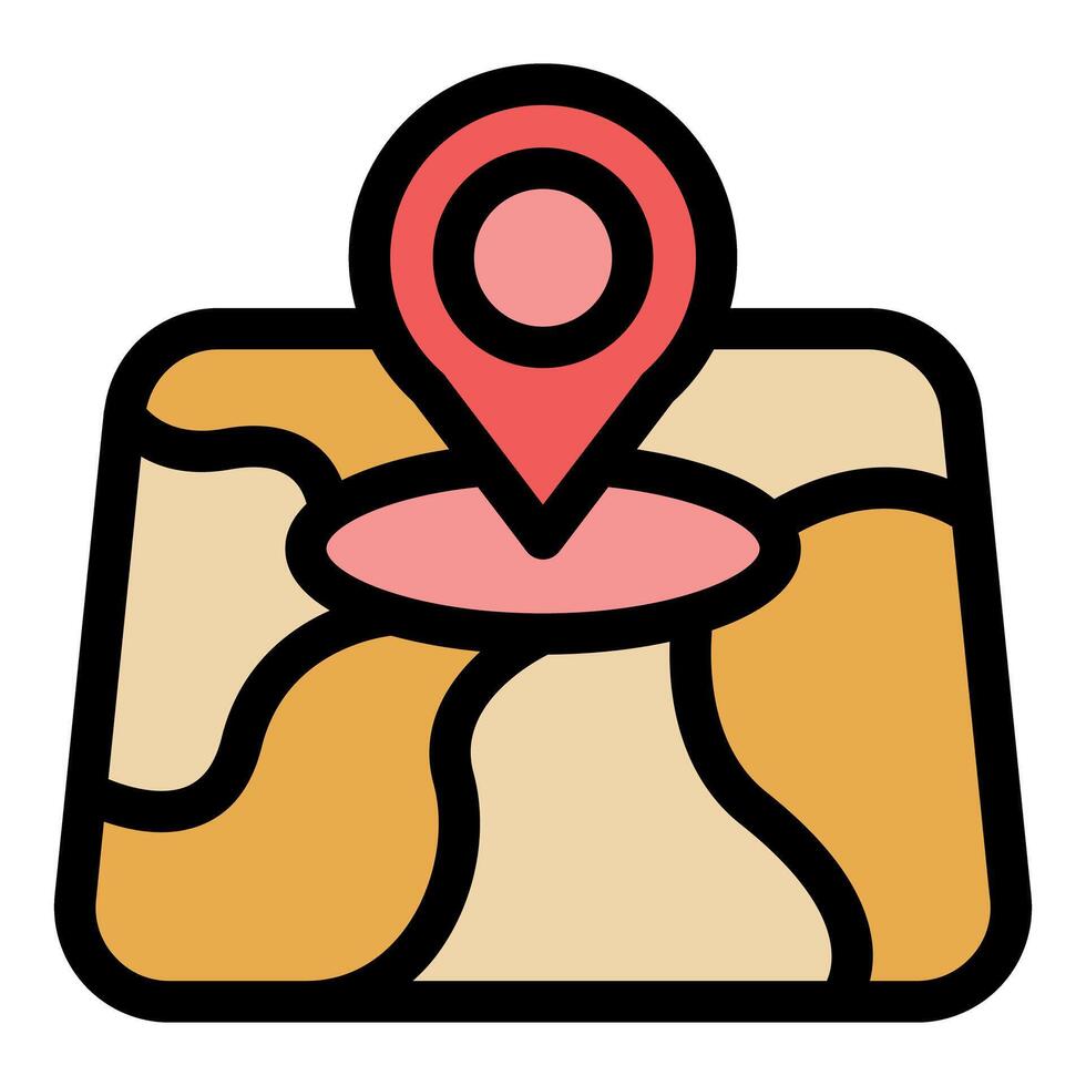 Location pin showing position on digital map navigation vector