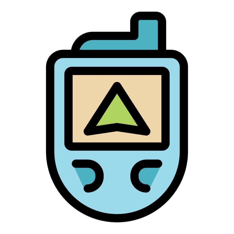 Handheld gps device displaying north direction icon vector