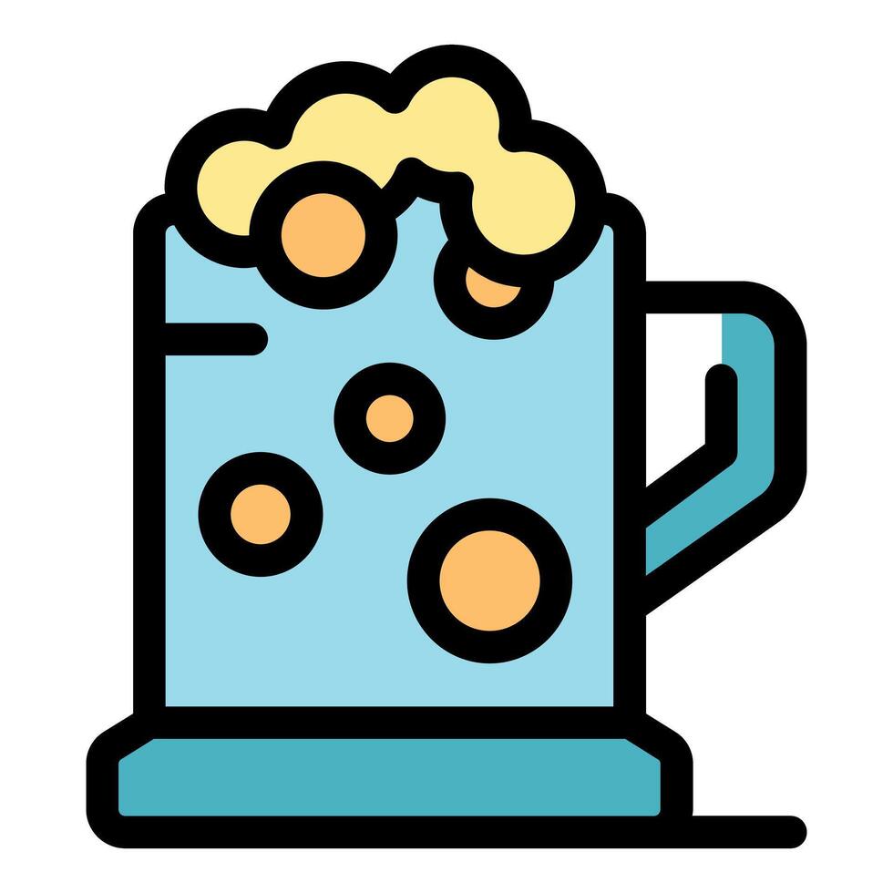 Foaming beer showing refreshing bubbles in glass tankard vector