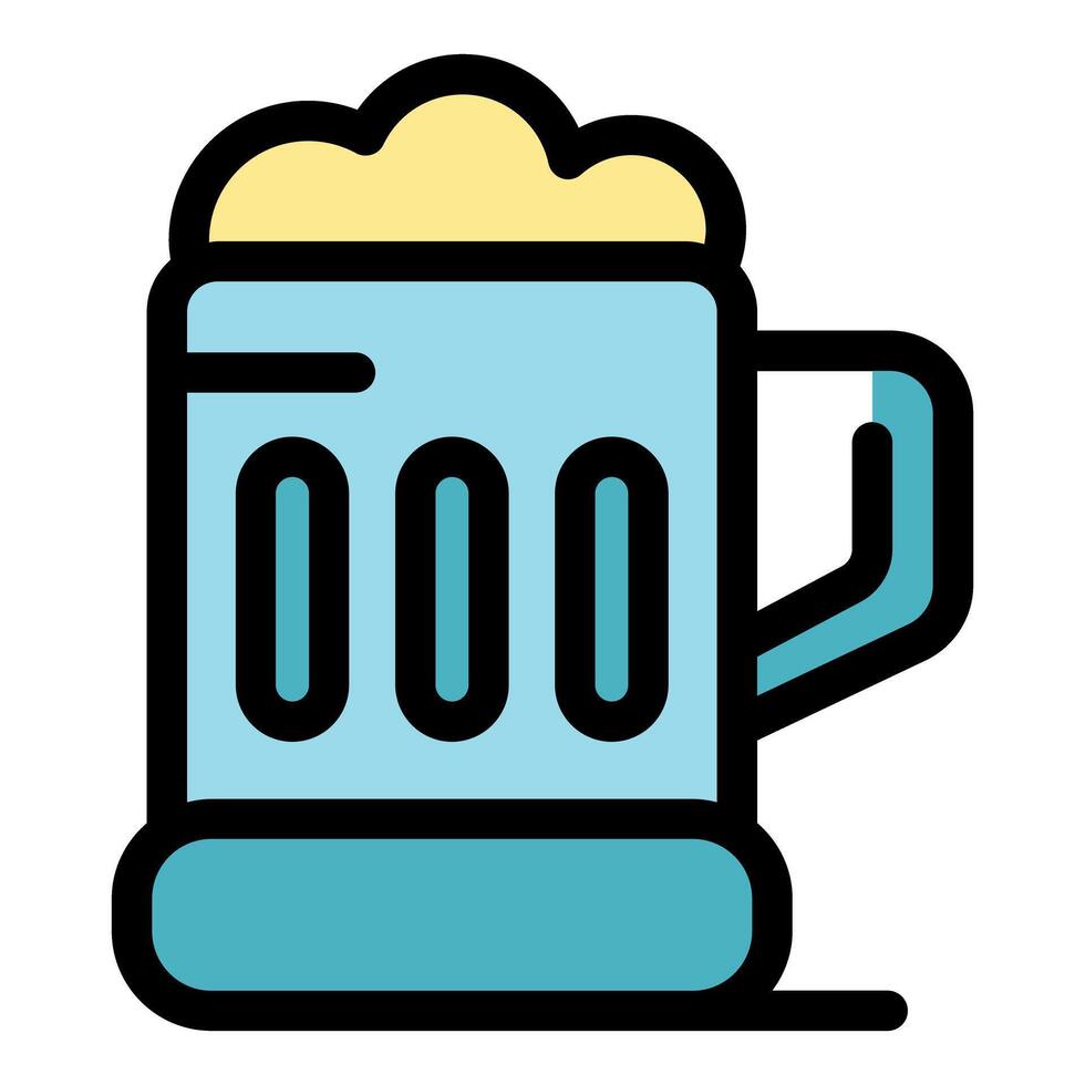 Foaming beer mug, refreshing beverage icon for brewery and pubs vector