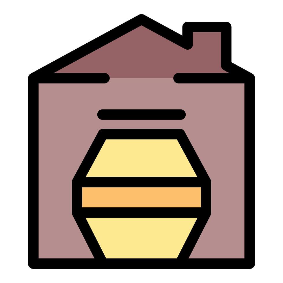 Honey factory processing and packaging sweet nectar into jars vector