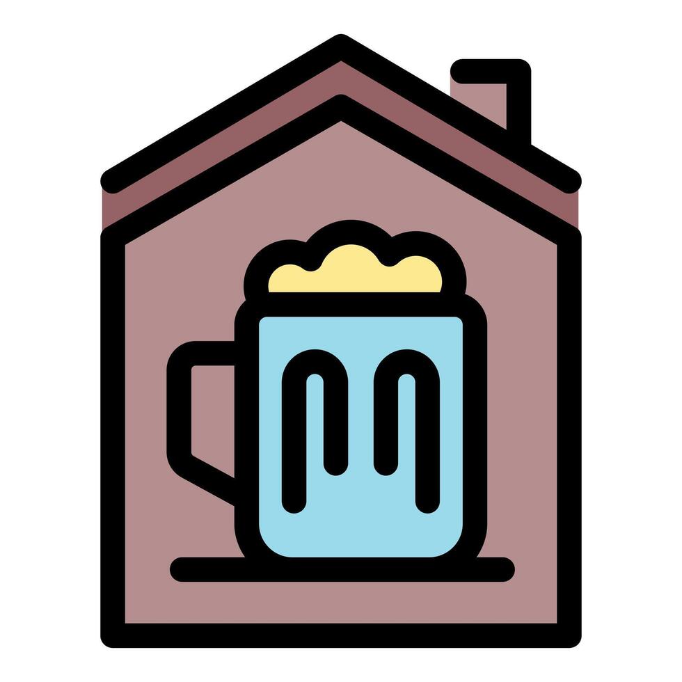 Homebrewing beer inside house, brewing process and beer glass symbol vector
