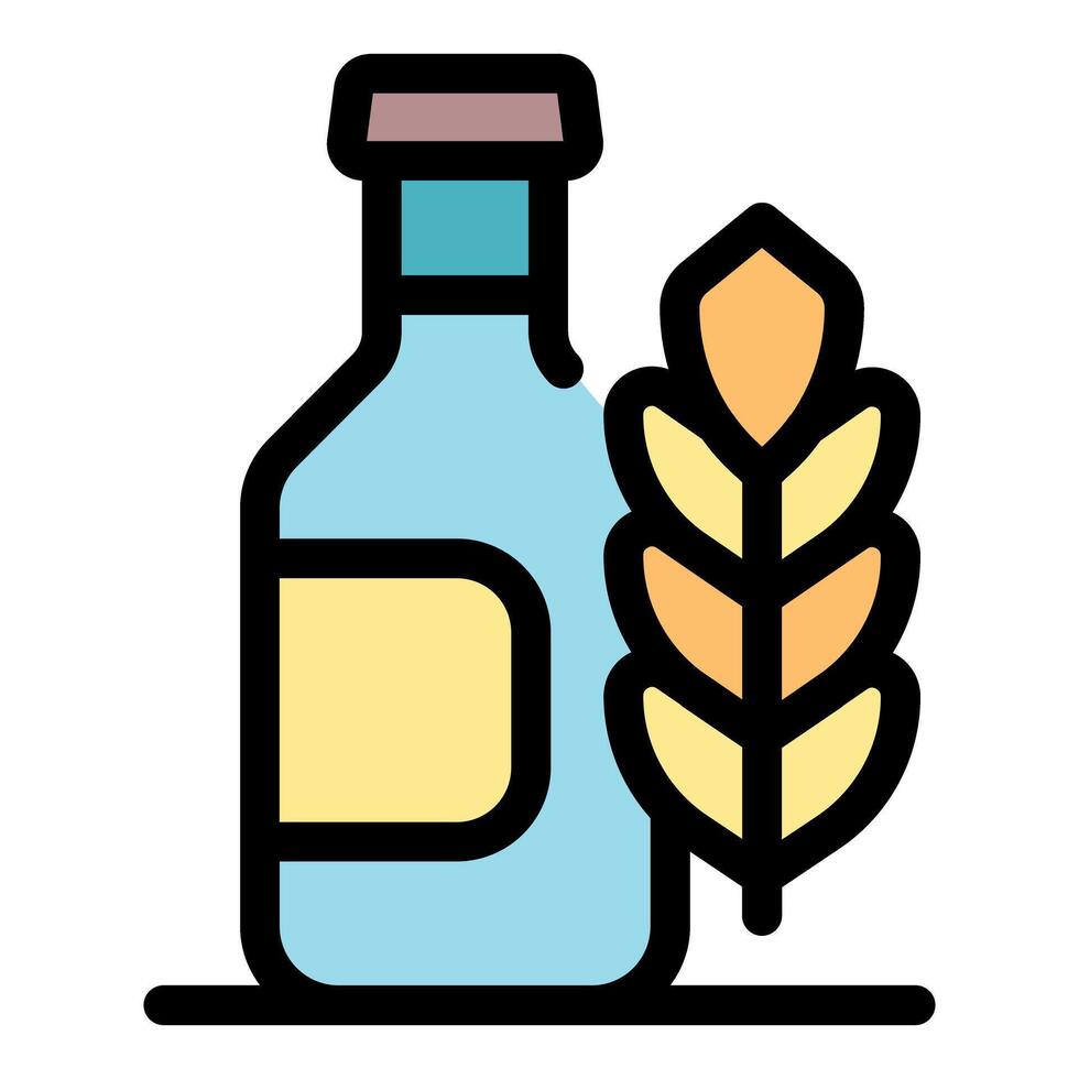 Beer bottle with wheat for brewery or oktoberfest vector