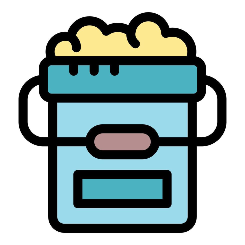 Popcorn overflowing from a bucket, ready for a cozy movie night vector