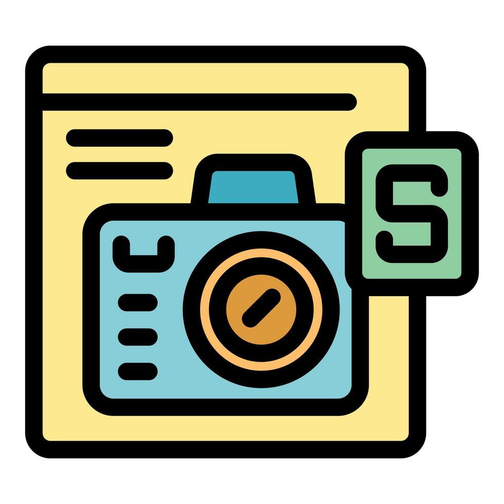 Photo camera saving image file on memory card vector